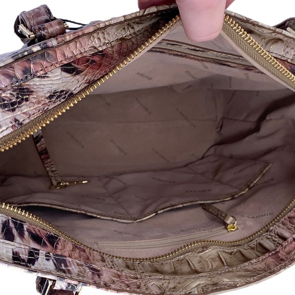 BRAHMIN MEDIUM MISHA PROWL CHEETAH PINK GOLD TOTE - Picture 6 of 12